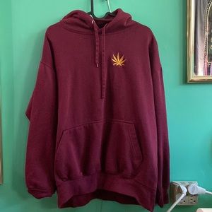Maroon Weed Hoodie